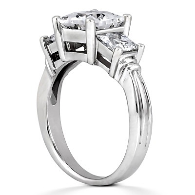 Princesss Cut Prong Set Diamond Engagement Ring (0.80 ct.tw.) - view 3