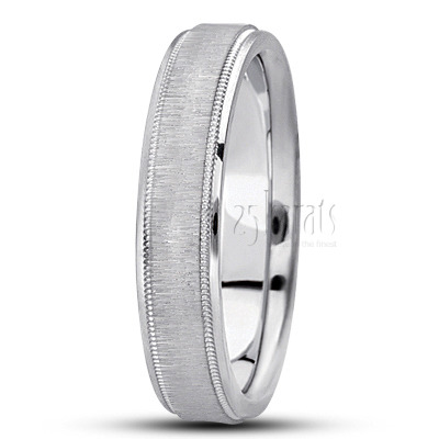 Flawless Milgrain Basic Designer Wedding Band  - view 2