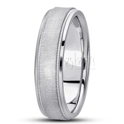 Flawless Milgrain Basic Designer Wedding Band  - view 3