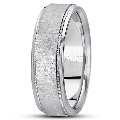 Flawless Milgrain Basic Designer Wedding Band  - view 4