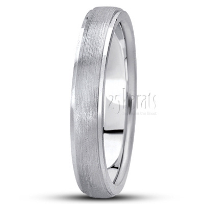 Stylish Step Edge Carved Design Wedding Ring  - view 2