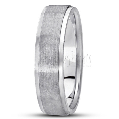 Stylish Step Edge Carved Design Wedding Ring  - view 4