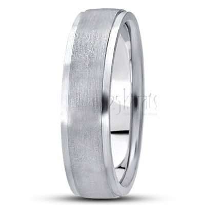 Stylish Step Edge Carved Design Wedding Ring  - view 5