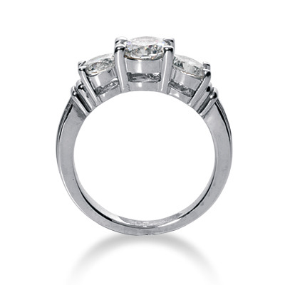 Prong Set Three Stone Diamond Engagement Ring (0.66 ct.tw.) - view 2