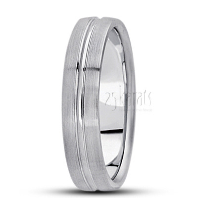 Convex Grooved Wedding Ring  - view 2