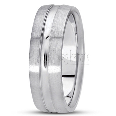 Convex Grooved Wedding Ring  - view 3