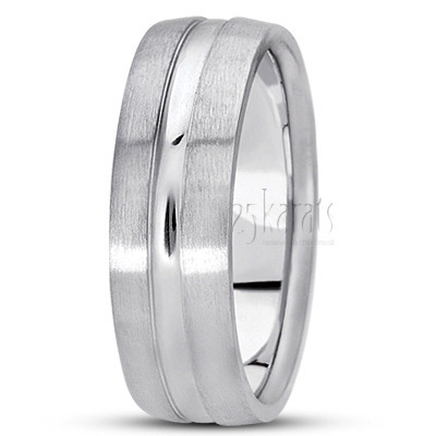 Convex Grooved Wedding Ring  - view 3 of 7