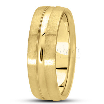 Convex Grooved Wedding Ring  - view 4