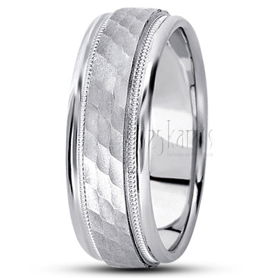 Refined Diamond Carved Wedding Band  - view 5