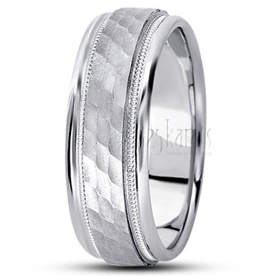 Refined Diamond Carved Wedding Band  - view 5 of 8