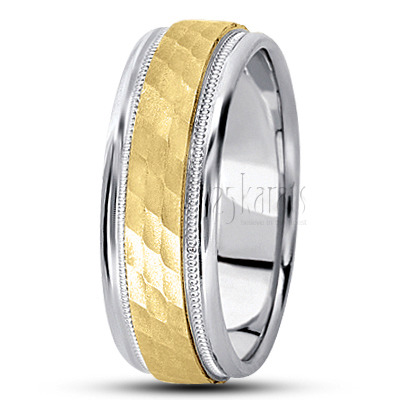 Refined Diamond Carved Wedding Band  - view 6