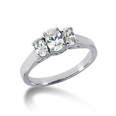 Oval Cut Prong Set Diamond Engagement Ring (0.50 ct.tw.) - view 3