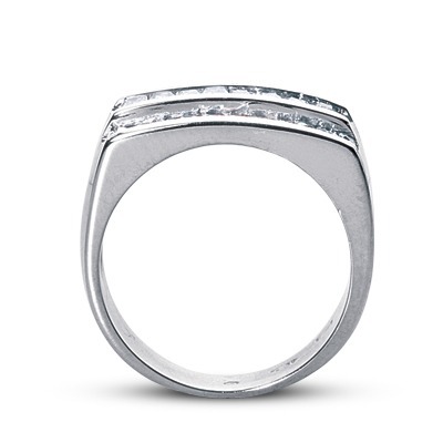 1.32 ct. t.w. Multi-shape Channel Set Diamond Man Ring - view 2 of 2