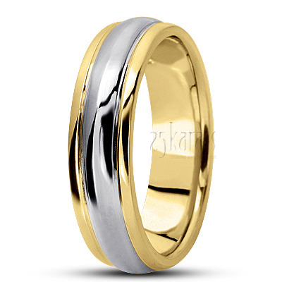 Simple High Polished Carved Design Wedding Band  - view 6