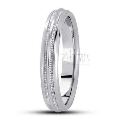 High Polished Milgrain Basic Design Wedding Band - view 2