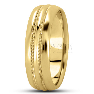 High Polished Milgrain Basic Design Wedding Band - view 6