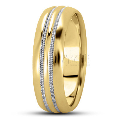 High Polished Milgrain Basic Design Wedding Band - view 7