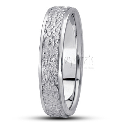 Rough Two-Tone Basic Designer Wedding Band - view 2