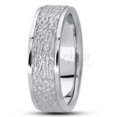 Rough Two-Tone Basic Designer Wedding Band - view 4