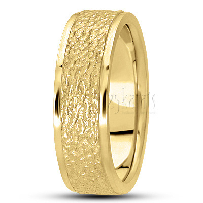 Rough Two-Tone Basic Designer Wedding Band - view 5