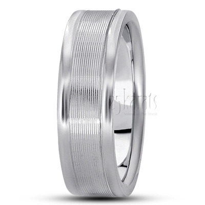 Chic  Striped Carved Design Wedding Ring - view 3