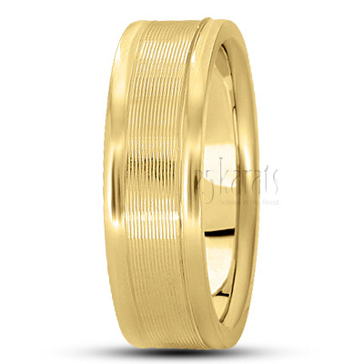 Chic  Striped Carved Design Wedding Ring - view 4