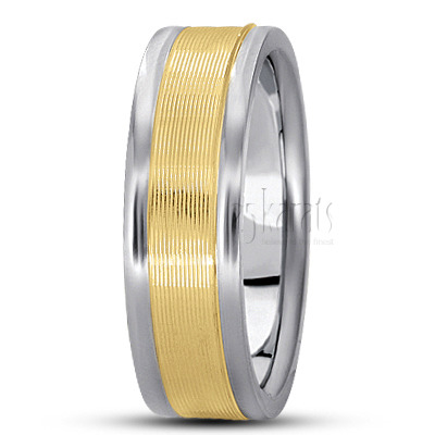 Chic  Striped Carved Design Wedding Ring - view 5