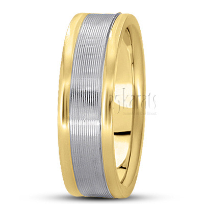 Chic  Striped Carved Design Wedding Ring - view 6