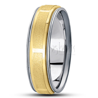 Contemporary Stoned Basic Design Wedding Ring - view 3