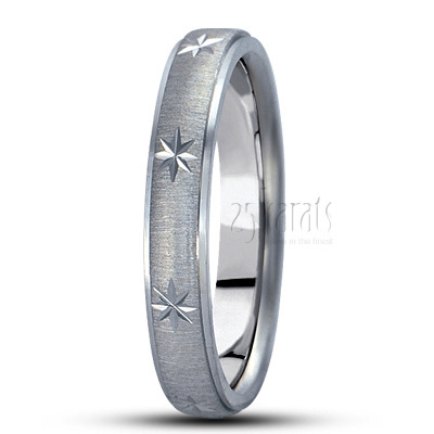 Step Edge Cross-satin Basic Design Wedding Ring - view 4