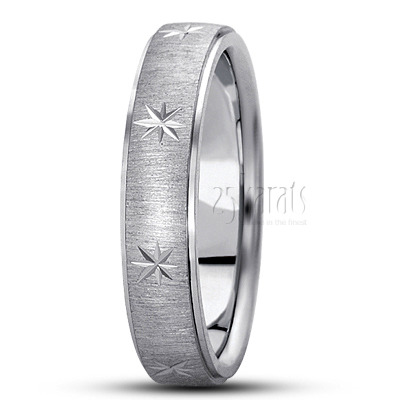 Step Edge Cross-satin Basic Design Wedding Ring - view 5