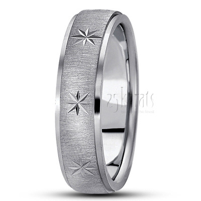 Step Edge Cross-satin Basic Design Wedding Ring - view 6