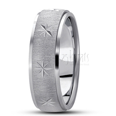 Step Edge Cross-satin Basic Design Wedding Ring - view 7