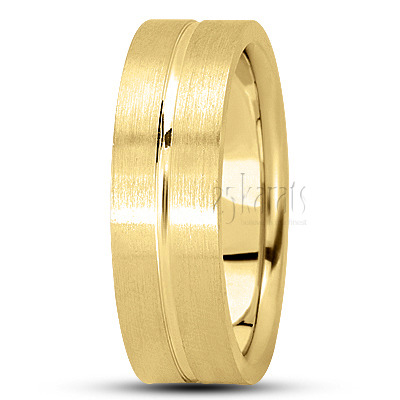 Sturdy Flat Carved Design Wedding Ring - view 5