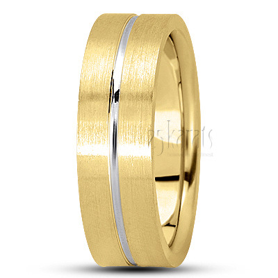 Sturdy Flat Carved Design Wedding Ring - view 6