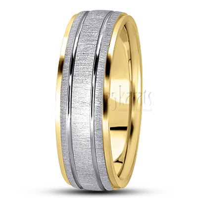 Chic Brushed Basic Carved Wedding Ring - view 6