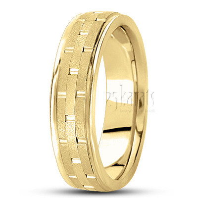 Trendy Stone Finish Carved Design Wedding Band  - view 3