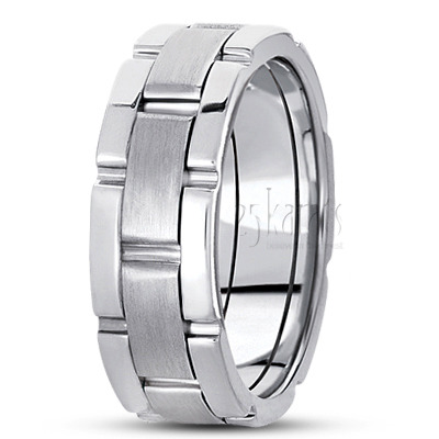 Solid Rolex Style Fancy Designer Wedding Ring  - view 2