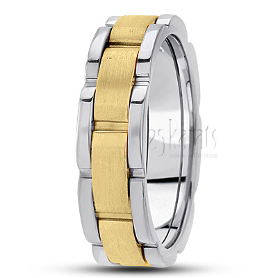 Elegant Satin Finish Fancy Designer Wedding Band  - view 3