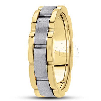 Elegant Satin Finish Fancy Designer Wedding Band  - view 4