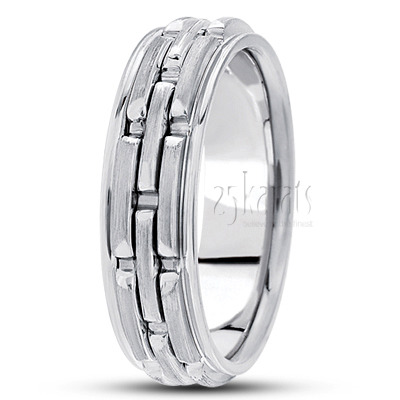 Attractive Two-Tone Rolex Style Wedding Band  - view 2