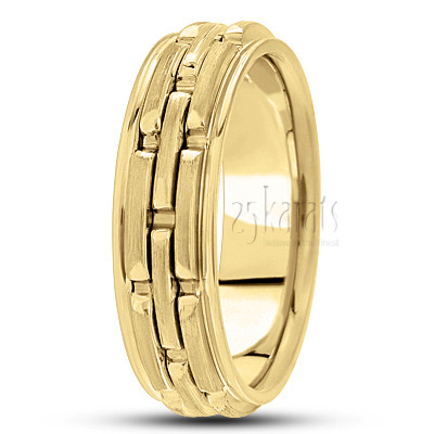 Attractive Two-Tone Rolex Style Wedding Band  - view 3