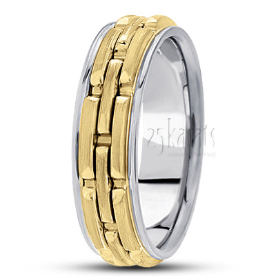 Attractive Two-Tone Rolex Style Wedding Band  - view 5