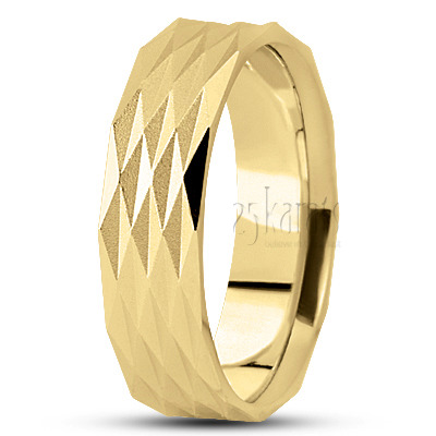 Modern Ridged Wire Matte Finish Wedding Ring  - view 2