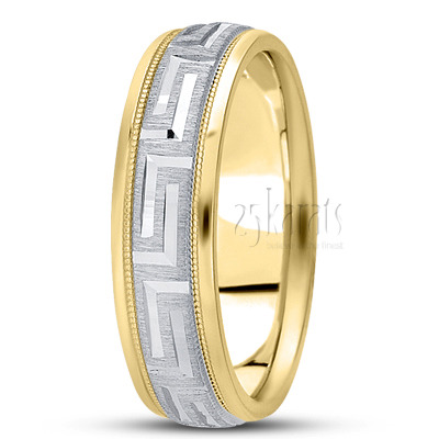 Greek Key Fancy Designer Wedding Ring  - view 4