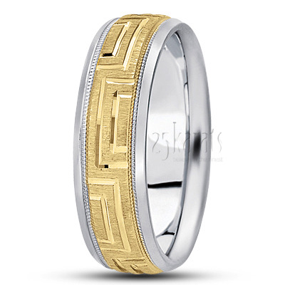 Fine Symmetrical Diamond Cut Wedding Ring  - view 3