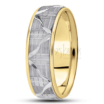 Sturdy Symmetrical Carved Design Wedding Ring  - view 4