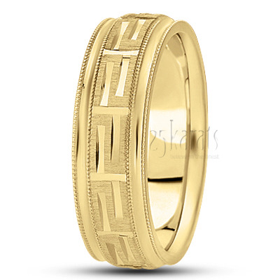 Extravagant Milgrain Step Edge Fancy Wedding Band  - view 2