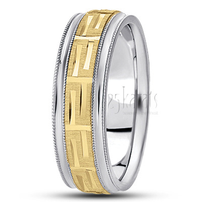 Extravagant Milgrain Step Edge Fancy Wedding Band  - view 3