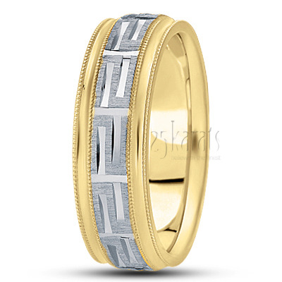 Extravagant Milgrain Step Edge Fancy Wedding Band  - view 4